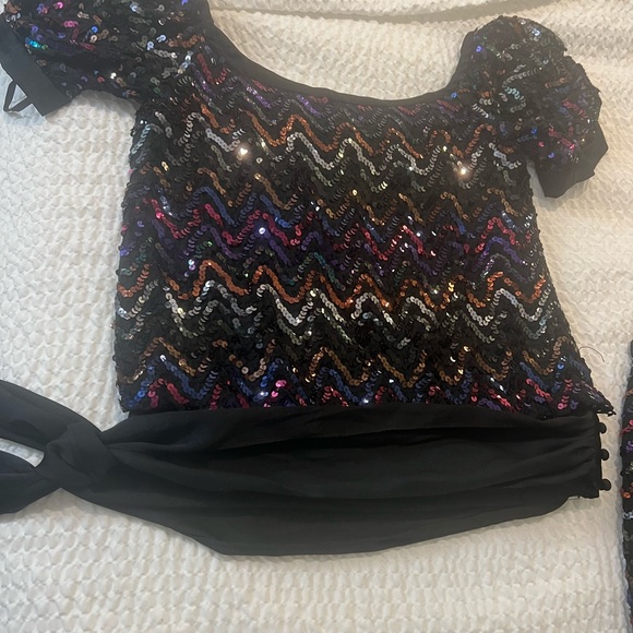 Lilli Diamond Vintage Rainbow Sequin Shirt and Skirt Set Size 8 - Picture 7 of 8